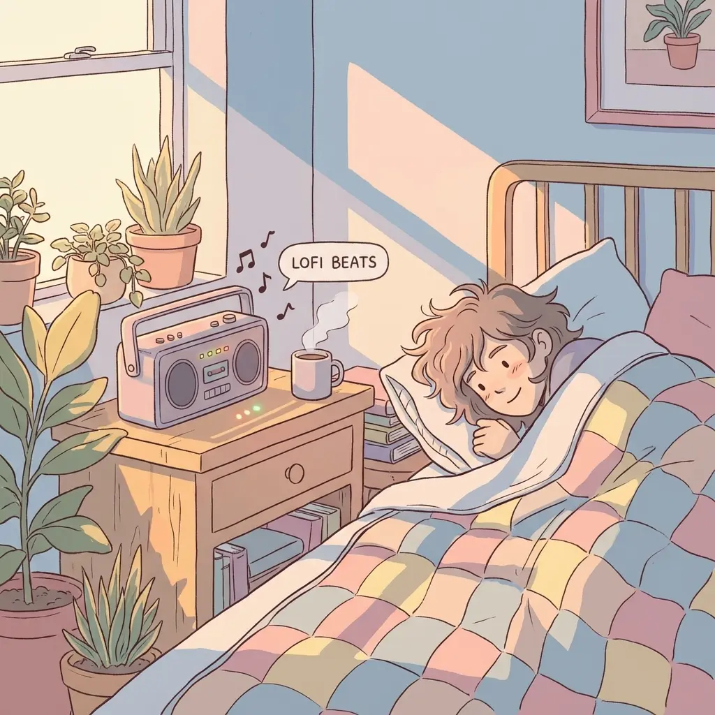 Cozy bedroom setup with soft lighting ideal for peaceful sleep